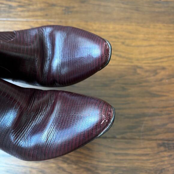 Cole Haan Women’s Cherry Red Heeled Leather Booties Sz 8B Pointed Toe Career - Picture 5 of 16